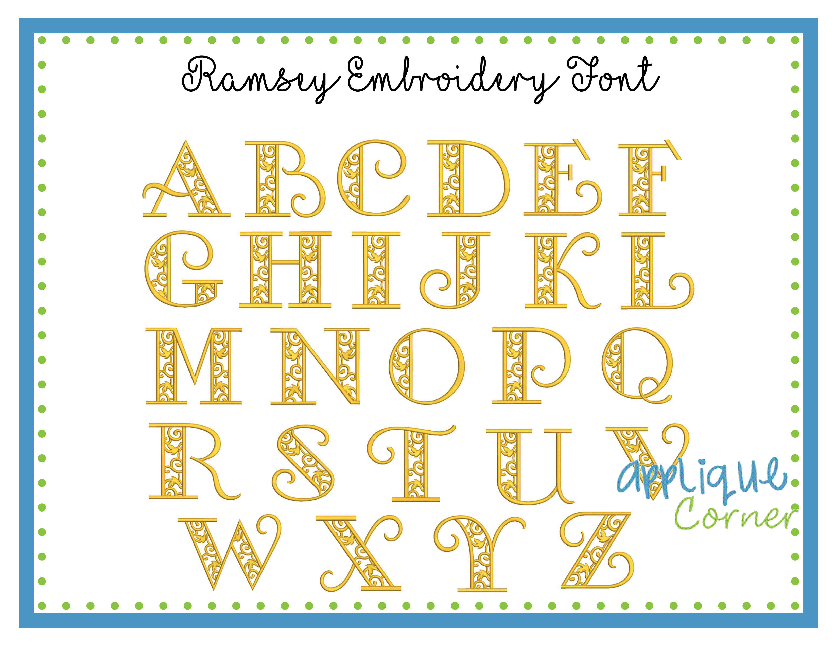Ramsey Embroidery Font